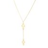 Double Cross Drop Necklace in 14K Yellow Gold