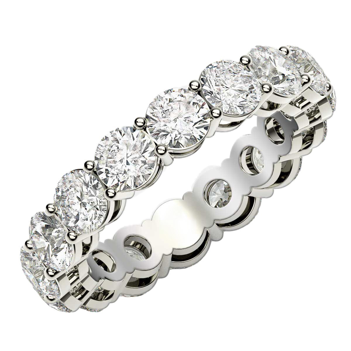 Round Cut Lab Grown Diamond Eternity Ring in 14k White Gold (4 cttw FG/VS2) Round Cut Lab Grown Diamond Eternity Ring in 14k White Gold (4 cttw FG/VS2)