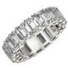 Emerald Cut Lab Grown Diamond Eternity Ring in 14k White Gold (8 cttw FG/VS2)