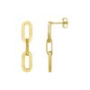14K Yellow Gold Mini Diamante Paperclip Earrings