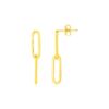 14K Yellow Gold Two Link Paperclip Chain Earrings
