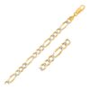 14K Yellow Gold Solid Pave Figaro Chain (7.00 mm)