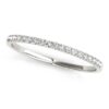14k White Gold Pave Set Style Round Diamond Wedding Ring (1/8 cttw)
