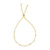 14k Tri-Color Gold Textured Bead Station Lariat Bracelet (5.00 mm)