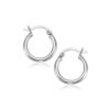 10k White Gold Polished Hoop Earrings (2×15 mm)