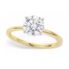 1 Carat Round Lab Grown IGI G/VS1 Diamond Solitaire Ring in 14K Yellow Gold