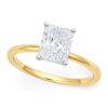 1.50Ct Radiant Lab Grown IGI G/VS1 Diamond Ring in 14K Yellow Gold