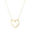 Large Open Heart Necklace in 14K Yellow Gold