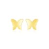 14k Yellow Gold Polished Butterfly Earrings