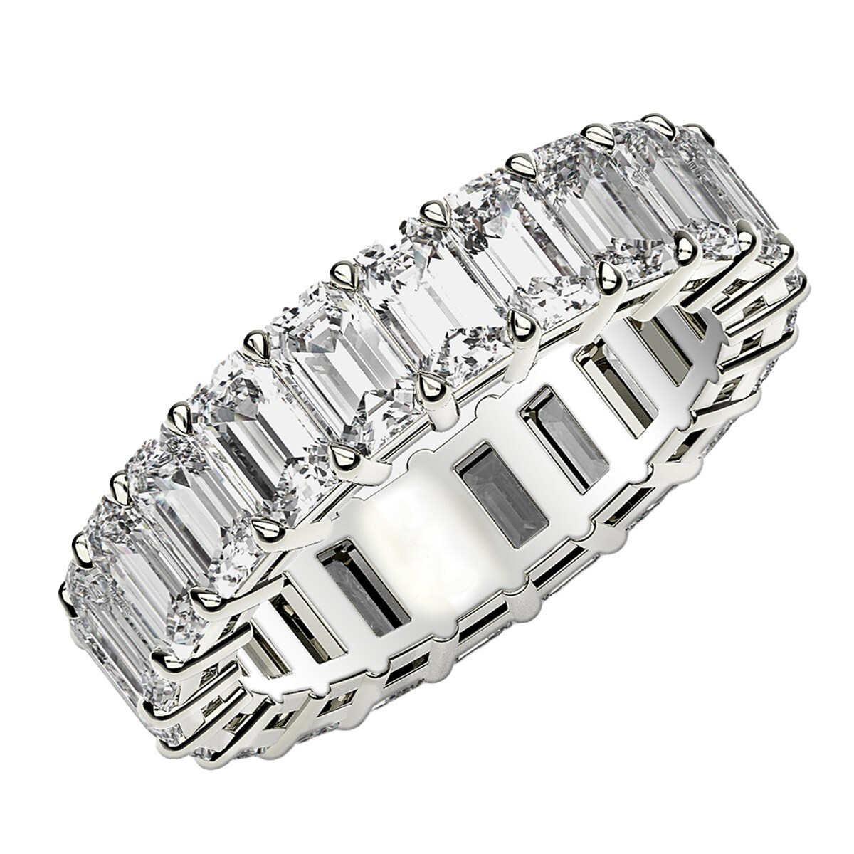 Emerald Cut Lab Grown Diamond Eternity Ring in 14k White Gold (4 cttw FG/VS2) Emerald Cut Lab Grown Diamond Eternity Ring in 14k White Gold (4 cttw FG/VS2)
