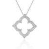14k White Gold Diamond Cut-out Flower Pendant (1/3 cttw)