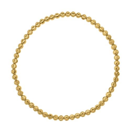 Moon Cut Bead Stretch Bracelet in 14K Yellow Gold (2.90 mm)