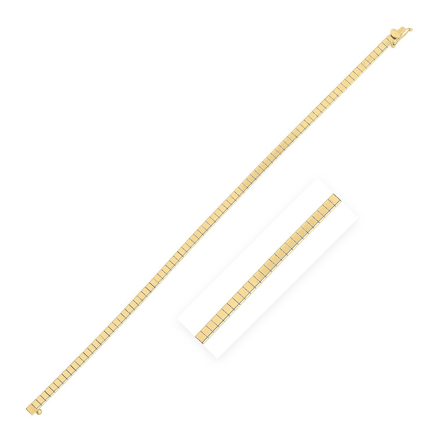 14k Yellow Gold Brick Omega Bracelet (3.20 mm) 14k Yellow Gold Brick Omega Bracelet (3.20 mm)