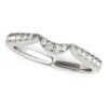14k White Gold Milgrained Curved Wedding Diamond Band (1/6 cttw)