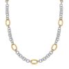18k Yellow Gold and Sterling Silver Rhodium Plated Multi Style Chain Necklace