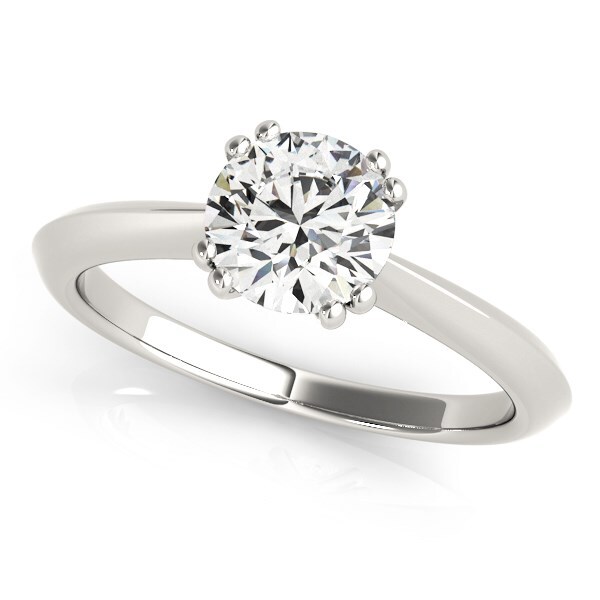 14k White Gold Double Prong Set Solitaire Diamond Engagement Ring (1 cttw) 14k White Gold Double Prong Set Solitaire Diamond Engagement Ring (1 cttw)