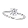 3/4 Carat Round Lab Grown IGI G/VS1 Diamond Solitaire Ring in Sterling Silver