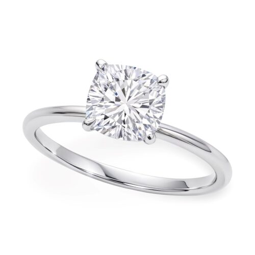 2 Carat Cushion Lab Grown IGI G/VS1 Diamond Solitaire Ring in 10K White Gold