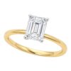 2 Carat Emerald Lab Grown IGI G/VS1 Diamond Solitaire Ring in 14K Yellow Gold