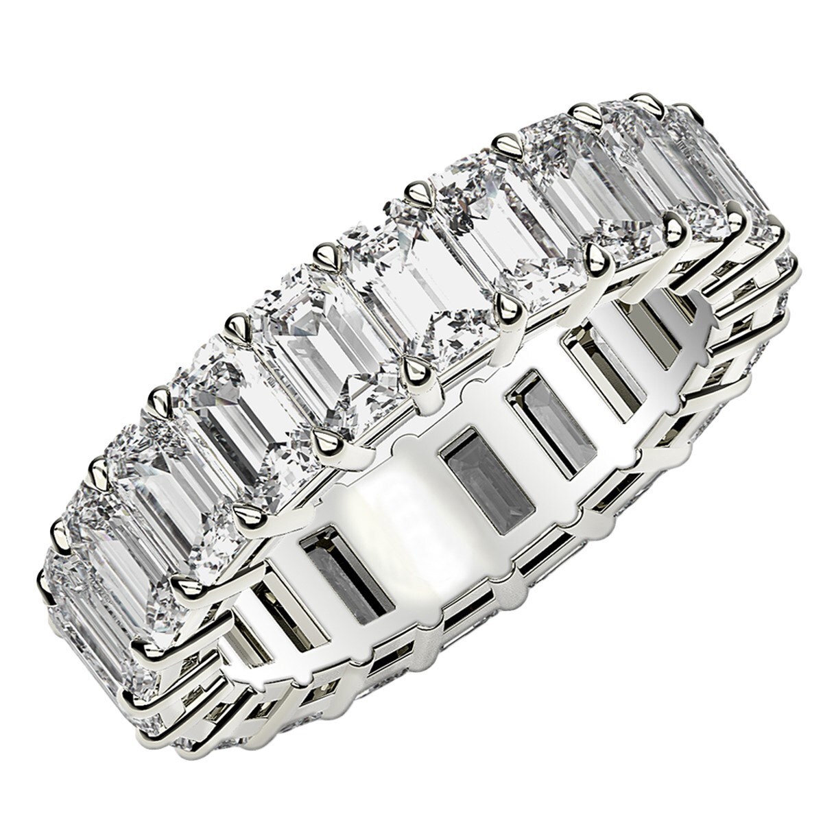 Emerald Cut Lab Grown Diamond Eternity Ring in 14k White Gold (5 cttw FG/VS2) Emerald Cut Lab Grown Diamond Eternity Ring in 14k White Gold (5 cttw FG/VS2)