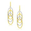 14k Two-Tone Gold Multiple Layer Interlaced Earrings