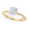 3/4 Carat Round Lab Grown IGI G/VS1 Diamond Solitaire Ring in 10K Yellow Gold