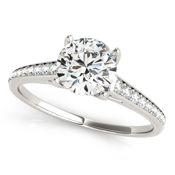 14k White Gold Diamond Engagement Ring With Cathedral Design (1 1/3 cttw) 14k White Gold Diamond Engagement Ring With Cathedral Design (1 1/3 cttw)