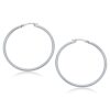 14k White Gold Polished Hoop Earrings (2x40mm)