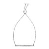Adjustable Bar Bracelet with Cubic Zirconia in Sterling Silver (1.20 mm)