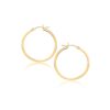 10k Yellow Gold Polished Hoop Earrings (2×40 mm)