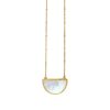 MOP Geometric Gem Half Moon Necklace in 14K Yellow Gold