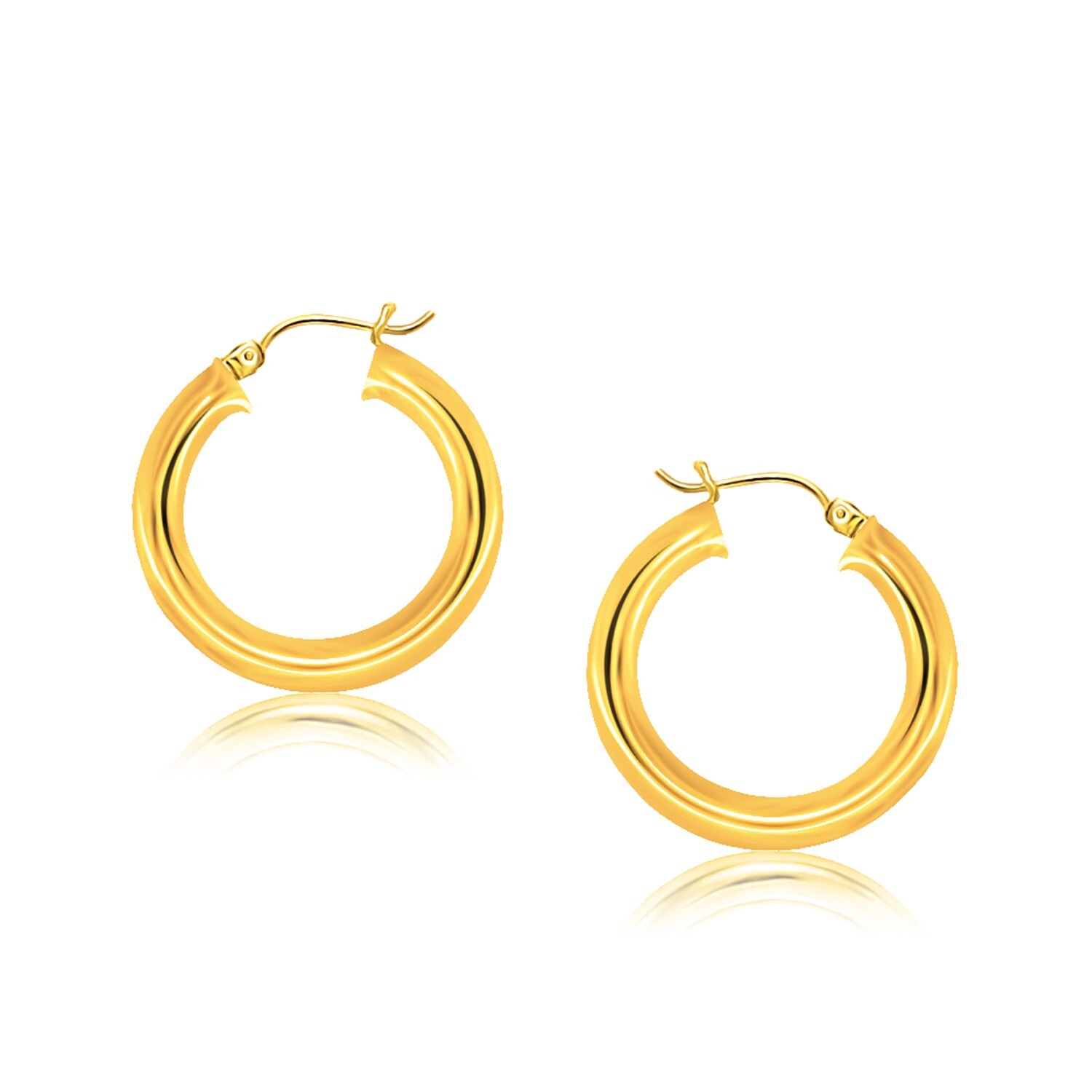14k Yellow Gold Polished Hoop Earrings (5×30 mm) 14k Yellow Gold Polished Hoop Earrings (5×30 mm)