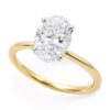 1 1/2 Carat Oval Lab Grown IGI G/VS1 Diamond Solitaire Ring in 14K Yellow Gold