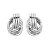 Polished Love Knot Earrings with Interlocking Rings in Sterling Silver(15mm)