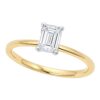 1 Carat Emerald Lab Grown IGI G/VS1 Diamond Solitaire Ring in 14K Yellow Gold