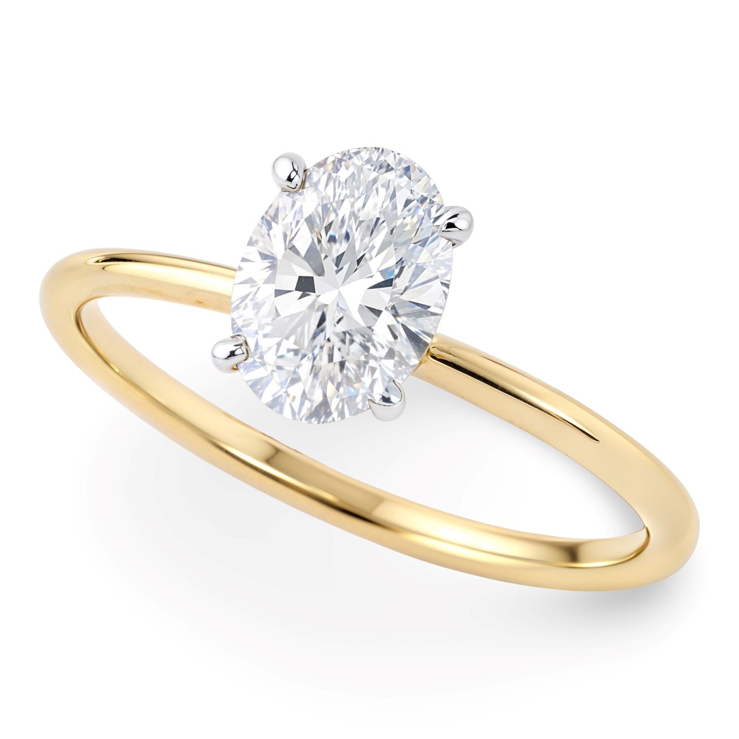 1 Carat Oval Lab Grown IGI G/VS1 Diamond Solitaire Ring in 10K Yellow Gold 1 Carat Oval Lab Grown IGI G/VS1 Diamond Solitaire Ring in 10K Yellow Gold