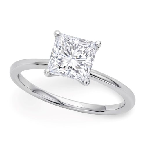 1.50Ct Princess Lab Grown IGI G/VS1 Diamond Ring in 10K White Gold