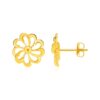14k Yellow Gold Post Earrings with Flowers