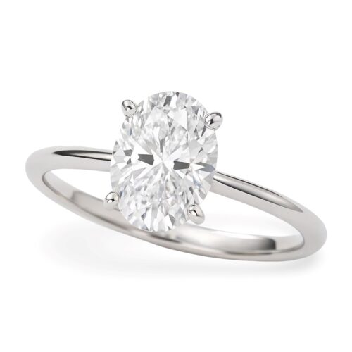 1 Carat Oval Lab Grown IGI G/VS1 Diamond Solitaire Ring in 10K White Gold