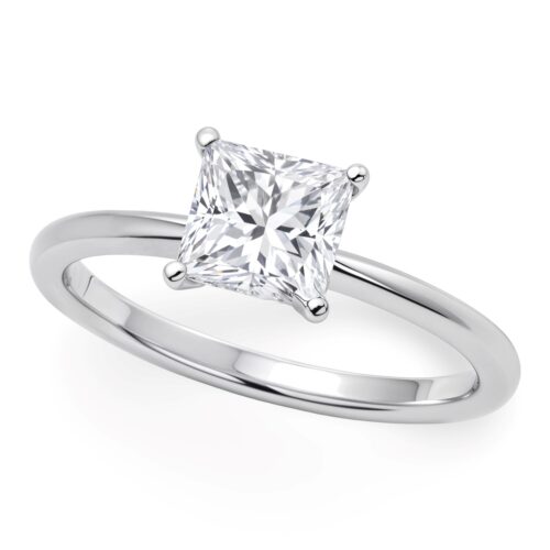 1 Carat Princess Lab Grown IGI G/VS1 Diamond Solitaire Ring in 10K White Gold