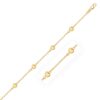 14k Yellow Gold Rolo Chain Bracelet with Puffed Heart Stations (3.30 mm)