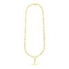 14k Yellow Gold Alternating Oval and Round Chain Necklace with Toggle