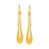 14k Yellow Gold Long Polished Teardrop Dangling Earrings