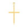 14k Yellow Gold Polished Flat Cross Pendant