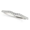 14k White Gold Wave Theme Diamond Wedding Band (1/8 cttw)