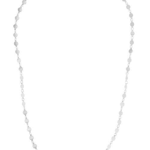 14k White Gold Necklace with Polished Circles