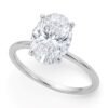3 Carat Oval Lab Grown IGI G/VS1 Diamond Solitaire Ring in 10K White Gold