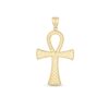 14k Yellow Gold High Polish Textured Ankh Pendant