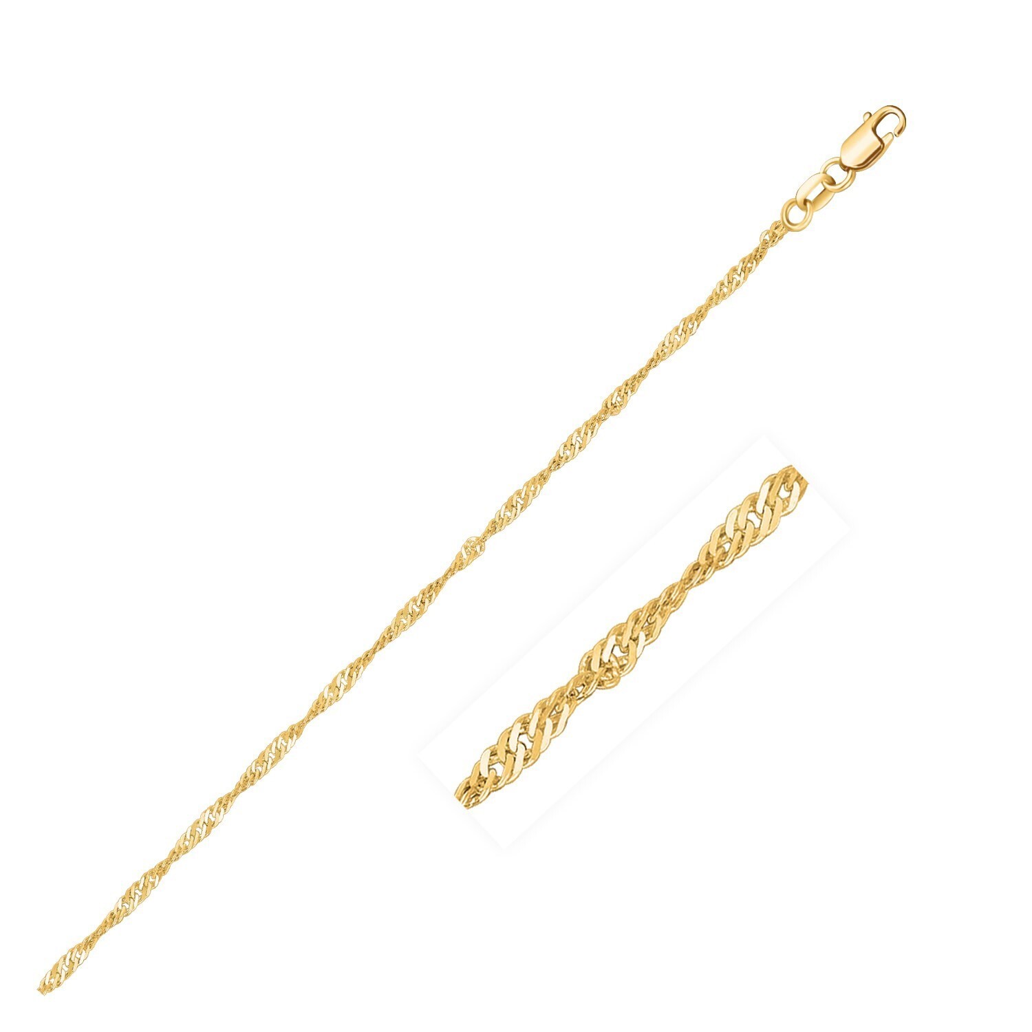 10k Yellow Gold Singapore Chain (1.50 mm) 10k Yellow Gold Singapore Chain (1.50 mm)