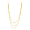 14k Yellow Gold Three Strand Herringbone Chain Necklace